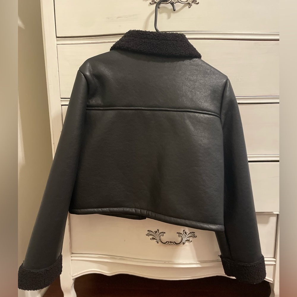 Faux Leather Shearling Lined Jacket - image 3